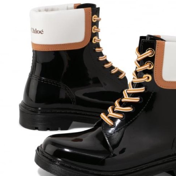 See By Chloe Shoes - See By Chloé Women's Florrie Patent Laceup Rain Ankle Boots